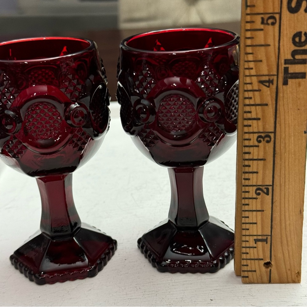 Vintage Avon Cape Cod Collection Vintage Cordial Sherry Red Goblets Retro - Picture 11 of 13